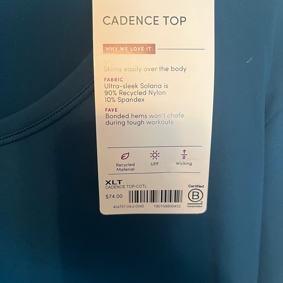 Athleta long sleeve teal shirt, with thumb holes. - Picture 3 of 7